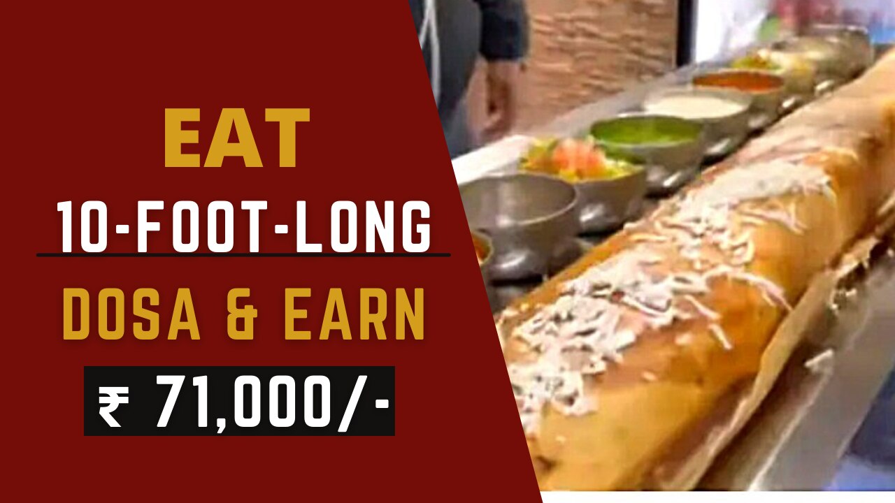 Food Challenge: A Food Eatery Will Give You Rs. 71k If You Finish Their 10-Foot-Long Dosa; Viral Video
